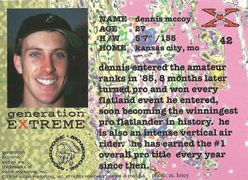 1994 Vision Generation Extreme #42 Dennis McCoy Back